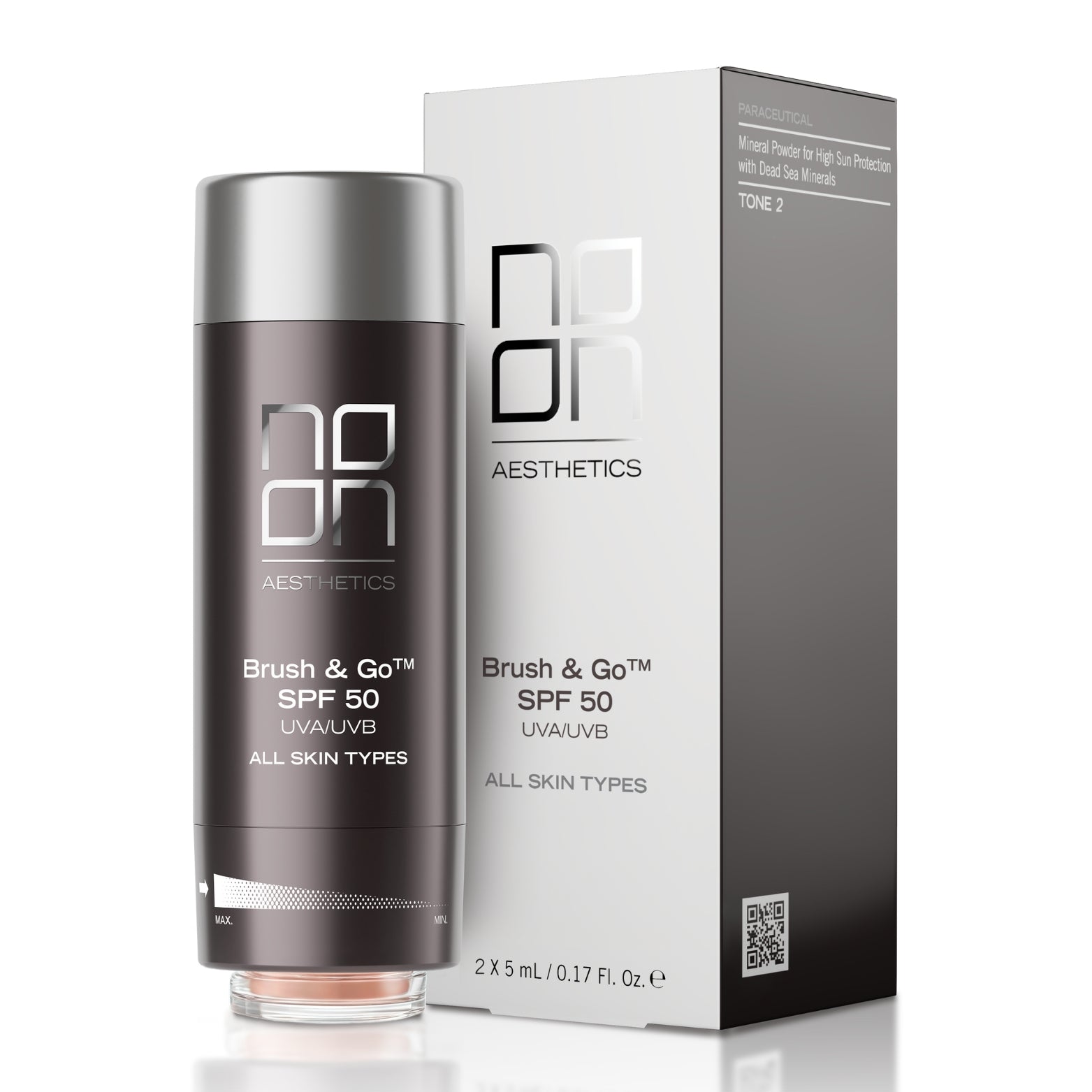Noon Brush;Go Mineral Sun Protection Powder SPF 50 Visų Tipų Odai (Tone 01), 2x5 g