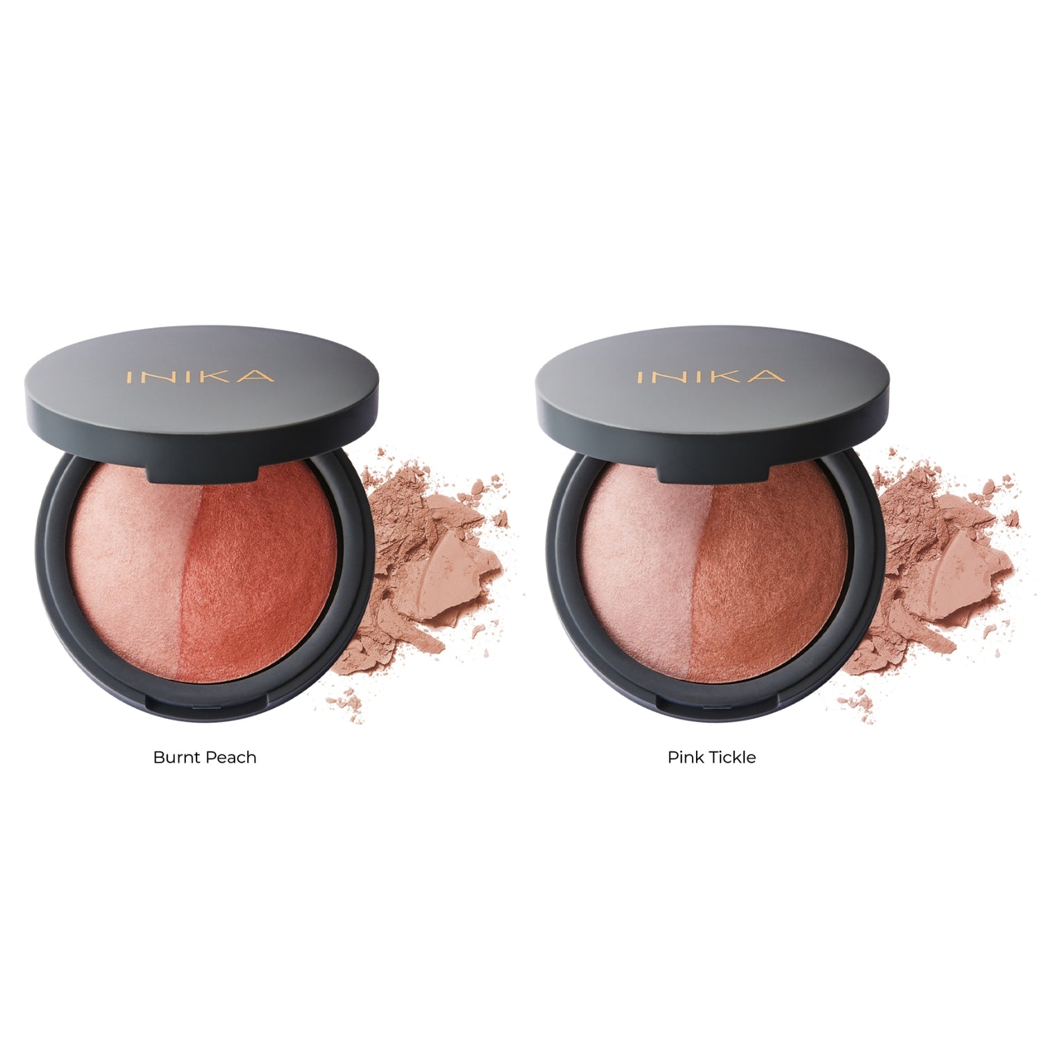 INIKA Organic Kompaktiniai Mineraliniai Skaistalai Duo - Burnt Peach, 6.5 g