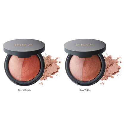 INIKA Organic Kompaktiniai Mineraliniai Skaistalai Duo - Burnt Peach, 6.5 g