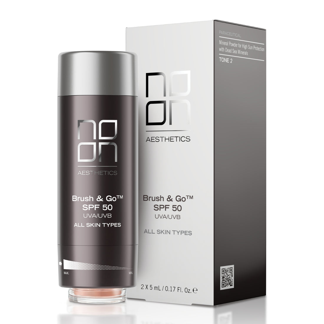 Noon Brush;Go Mineral Sun Protection Powder SPF 50 Visų Tipų Odai (Tone 01), 2x5 g